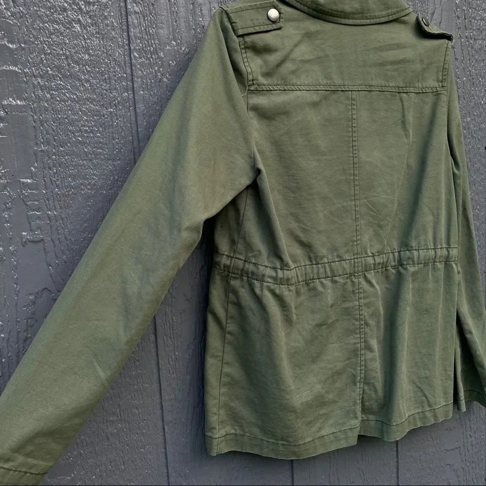 Rubbish Green 3 Pocket Drawstring Utility Jacket - Picture 7 of 8